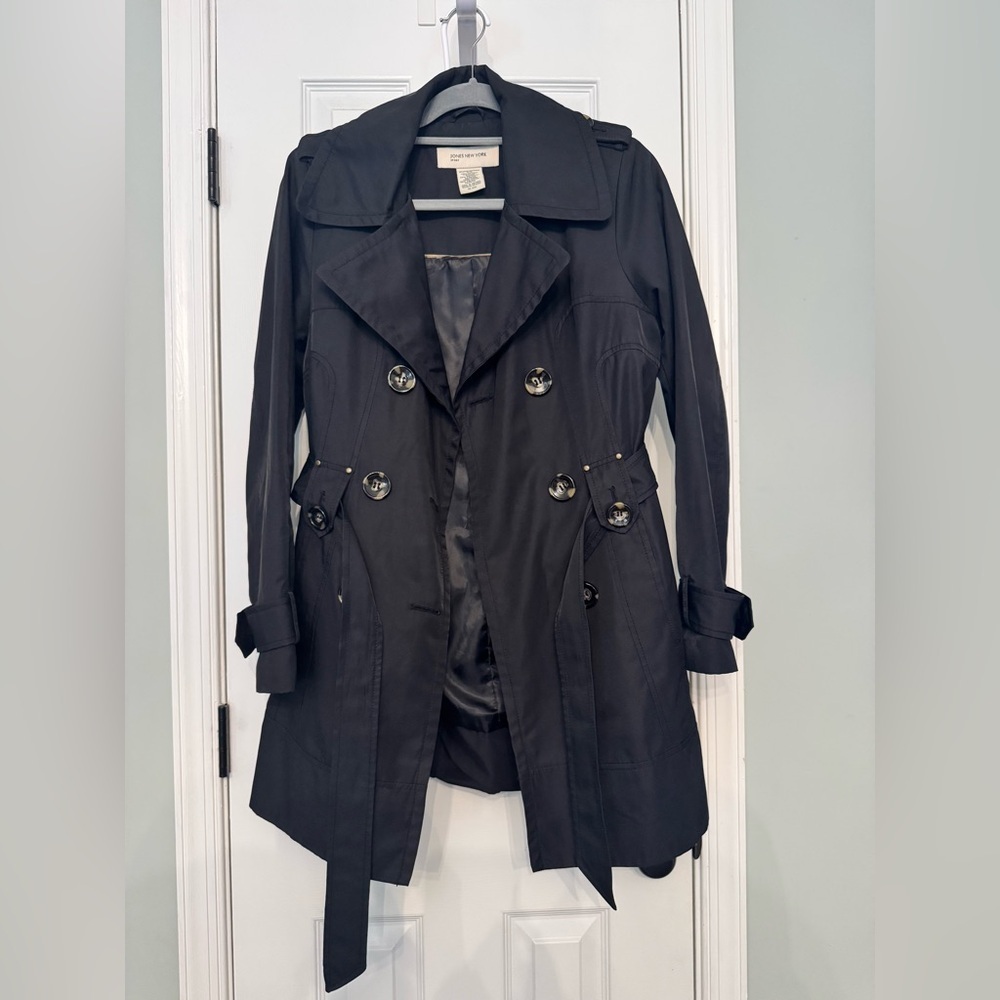 Jones New York Black Women's Trench Coat